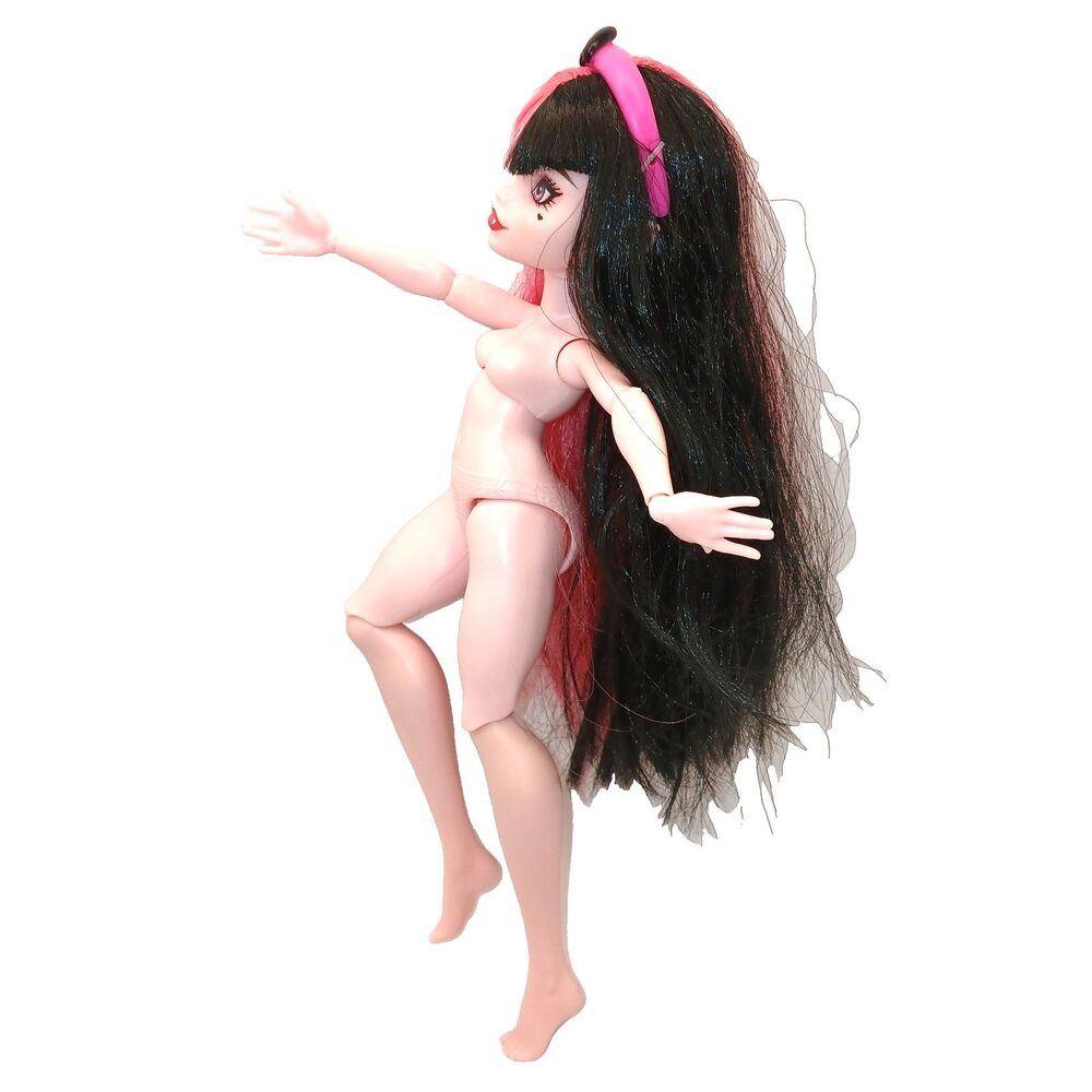 Monster High G3 Core Draculaura Nude Doll Only Pink Black Hair Earrings Headband